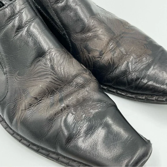 Guess Men's Marciano Black Leather Vintage Slip-On Shoes 12 Western‎ Chic Slick - Picture 14 of 16